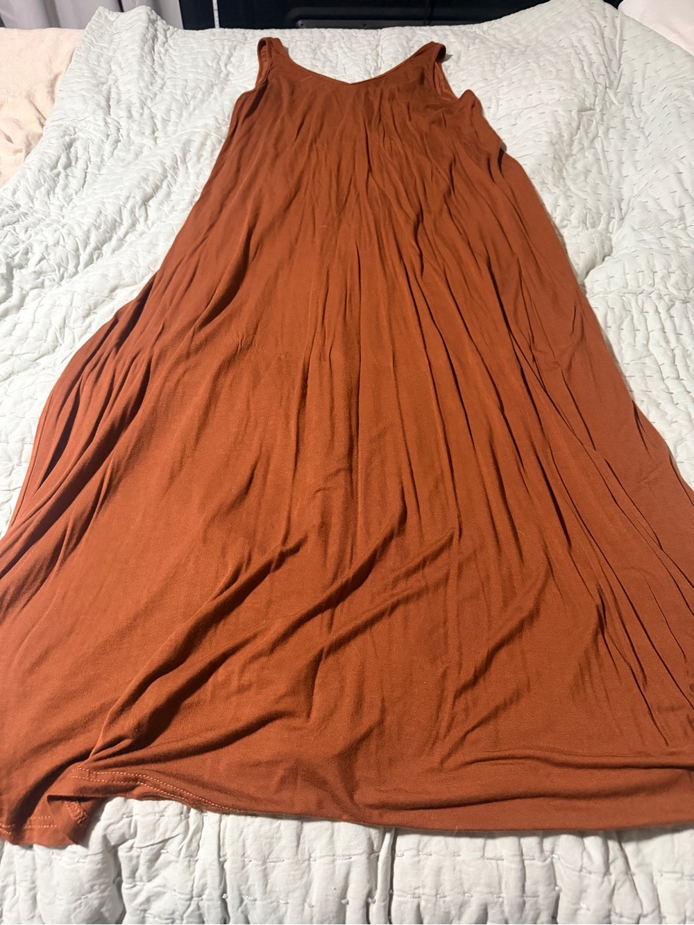 Women's Rust Brown Maxi dress - Lightweight Flowing Silhouette